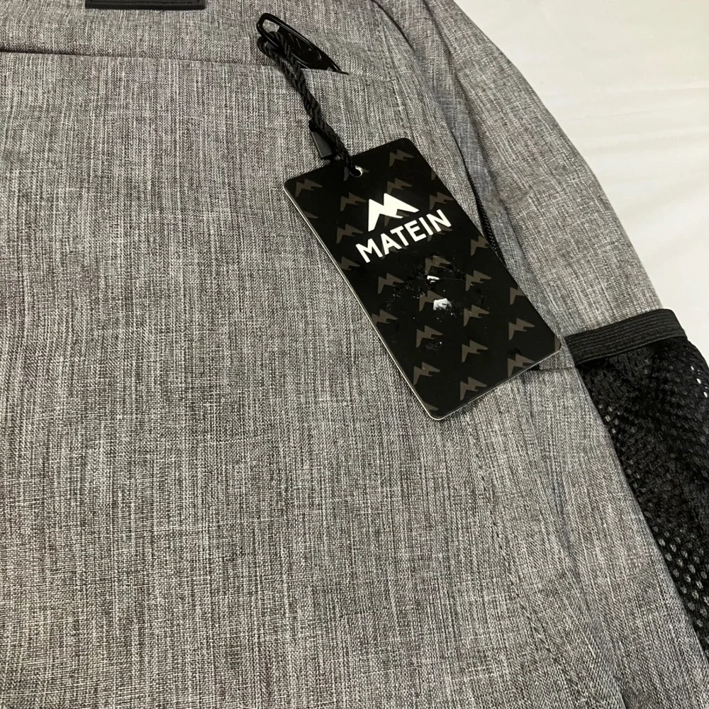 Matein Travel Laptop Backpack Heather Grey USB Charging Port‎ Business Commuter
